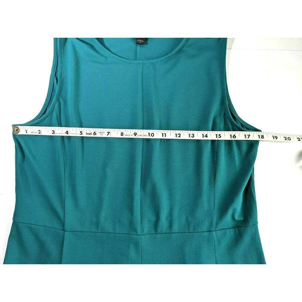 J. Jill Wearever Sleeveless Midi Dress Flowy Teal  Multi Seam Medium - Picture 8 of 11